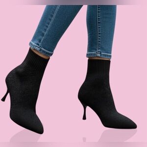 SHEIN Chic Black sock Ankle Booties